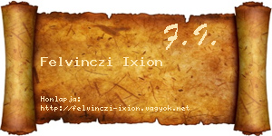 Felvinczi Ixion névjegykártya